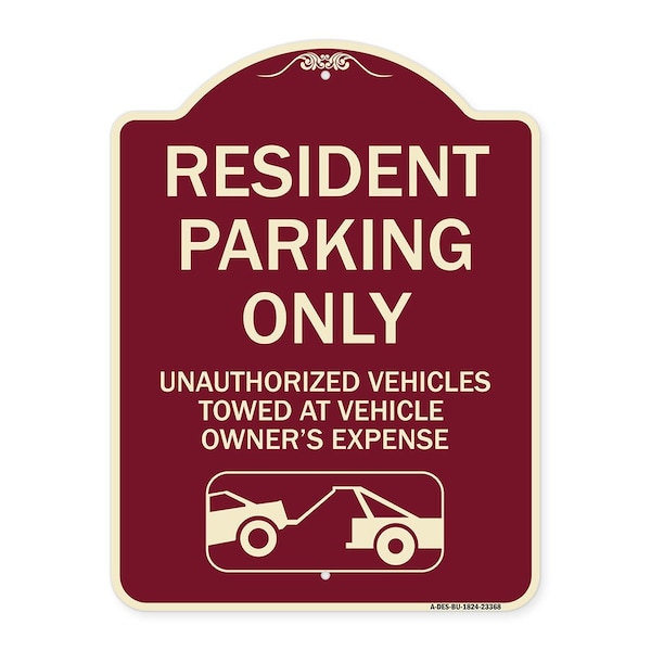 Parking Restriction Resident Parking Unauthorized Vehicles Towed at Owner Expense, BU-1824-23368